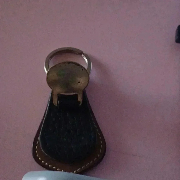 🌹DB Keychain black and brown leather  and gold collor accents - Picture 5 of 9